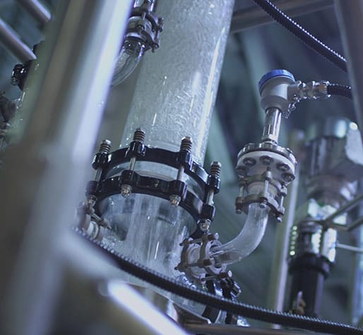 Close-up of an industrial machine component in operation