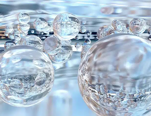 Clear bubbles in various sizes