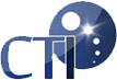 Logo abstrait représentant une technologie bleue, composé de formes géométriques entrelacées et d'éléments circulaires.